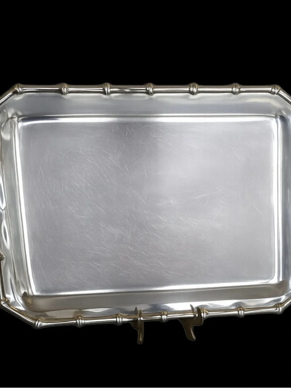 Vintage Farberware Bamboo Stainless 18/10 Steel Tray